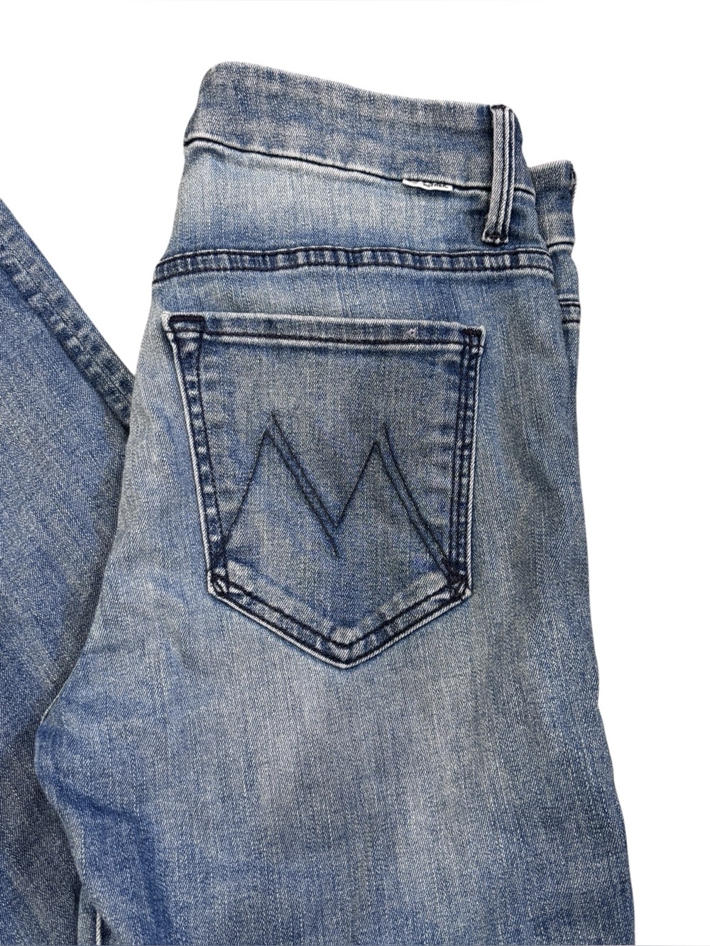 MOTHER The Looker Ankle Fray Jeans Medium Wash Size 27